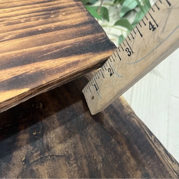 Reclaimed Wood Pedestal Tray Rustic Handmade - Picture 8 of 8